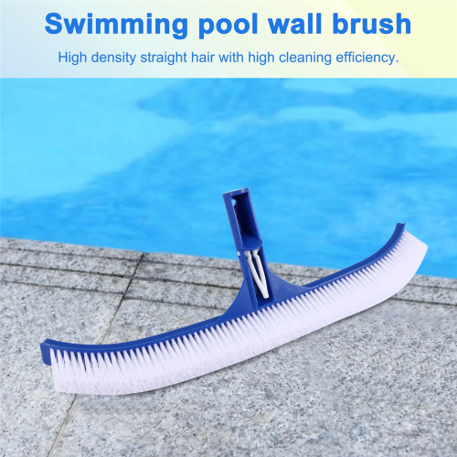 Escova de limpeza para piscina azul de 18 polegadas com cabo 2