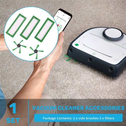 per Kobold VR200 e VR300 3 filtri HEPA e 2 spazzole laterali 2