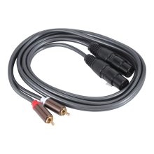 Dubbel XLR-hona till kabel, kraftig 2 XLR-hona till 2-hane