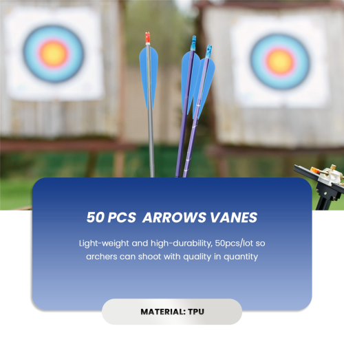 Pacote com 50 palhetas de plástico para flechas Arrows Vanes de 4 polegadas (azul) 1