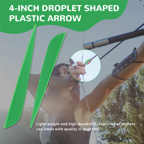 Pacote com 50 palhetas de plástico para flechas Arrows Vanes de 4 polegadas (verde) 2