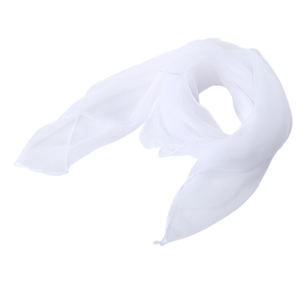 Foulard en mousseline de soie unie 70 cm x 70 cm (blanc)