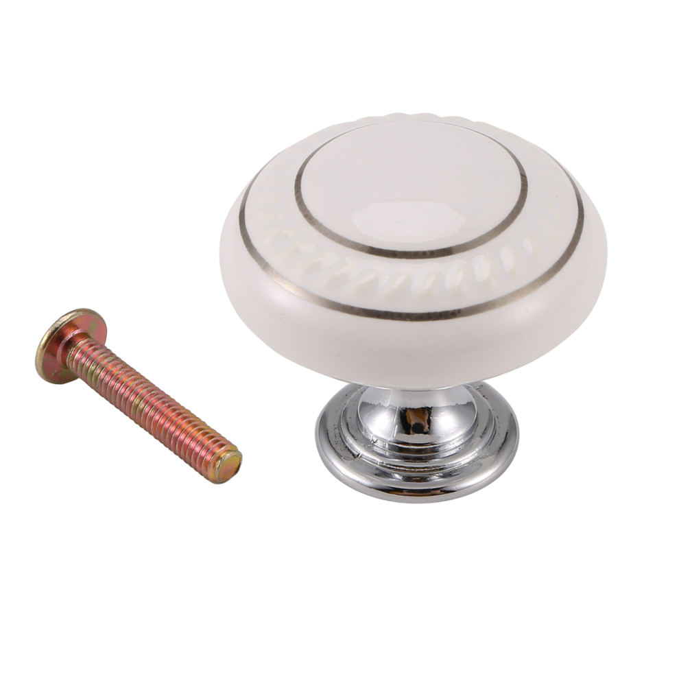 Photos - Furniture Hardware Merkloos 1 x Ceramic Door/Wardrobe/Cabinet/Cupboard Knob Handle Drawer White 