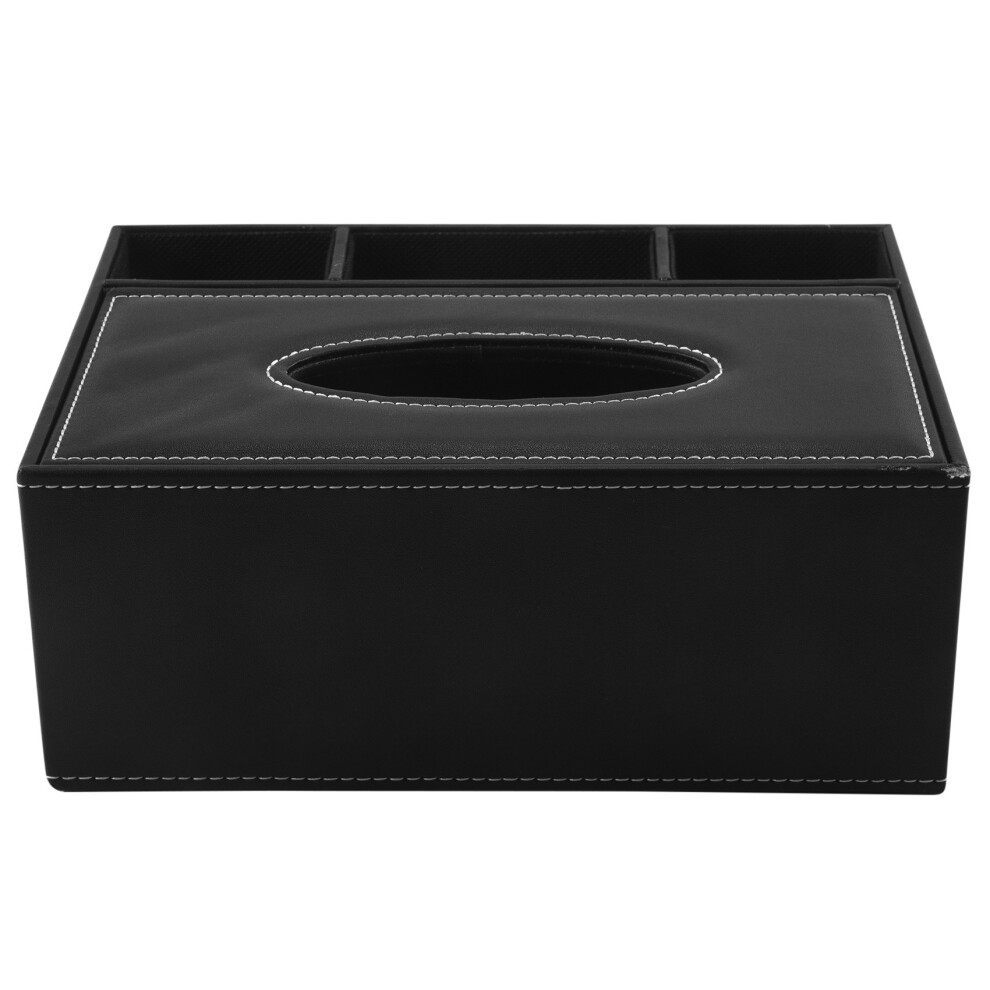 Photos - Other Furniture Merkloos PU Tissue Box Multifunctional Desktop Organizer (Black)