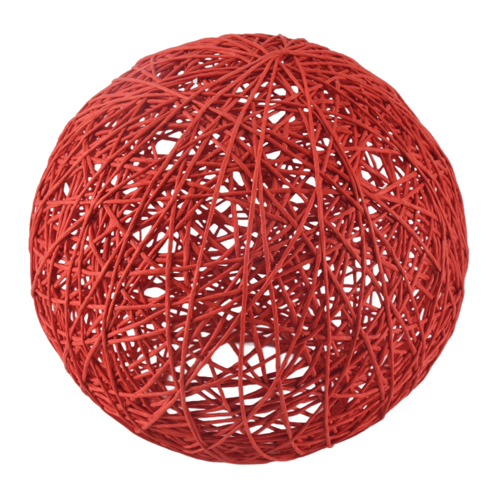 Oranger Bambus, Rattan-Kronleuchter, KugelföRmiger Rattan-Nest-Lampenschirm-image