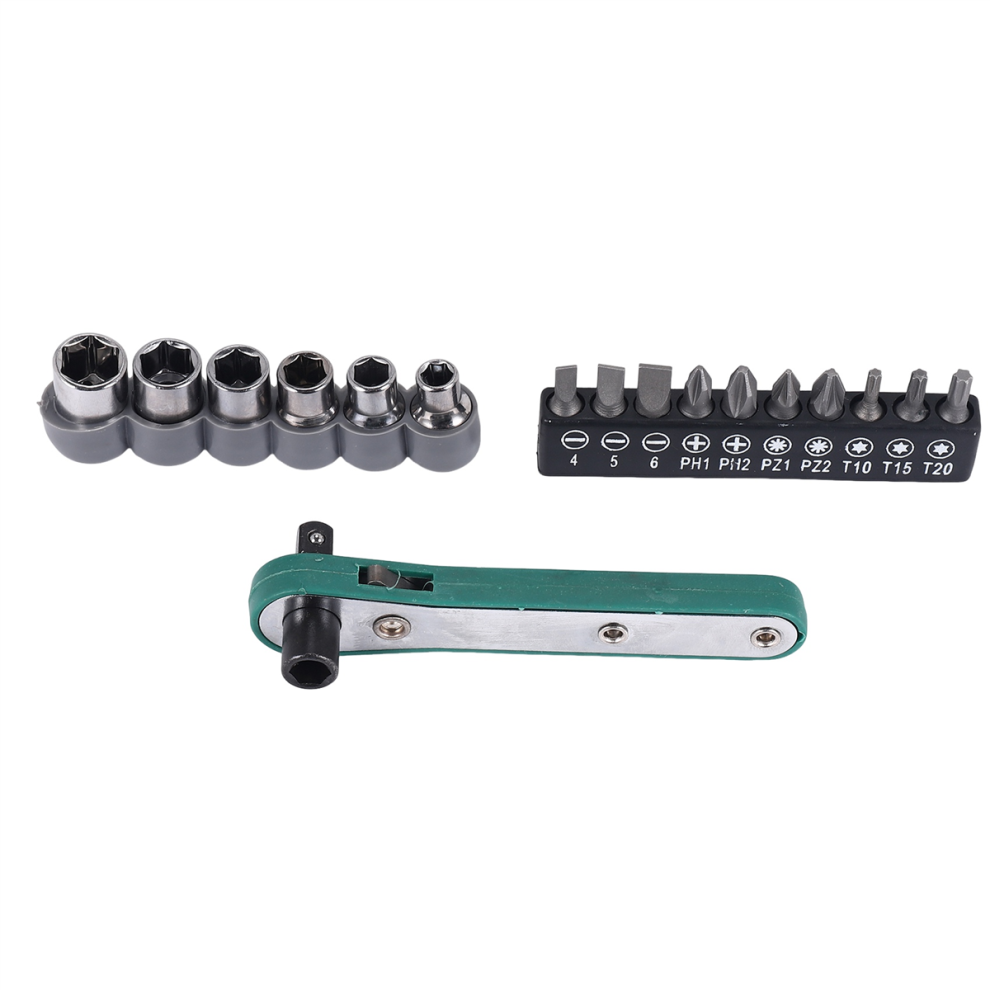 17 In 1 Chrome Vanadium Steel Ratchet Socket Torque Wrench Screw Bit 4852257249635