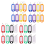 32x Multi-kleuren plastic sleutelhanger ID-tags met splitringsleutelring 2