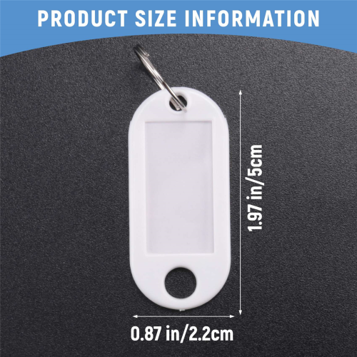 32x Multi-kleuren plastic sleutelhanger ID-tags met splitringsleutelring 2