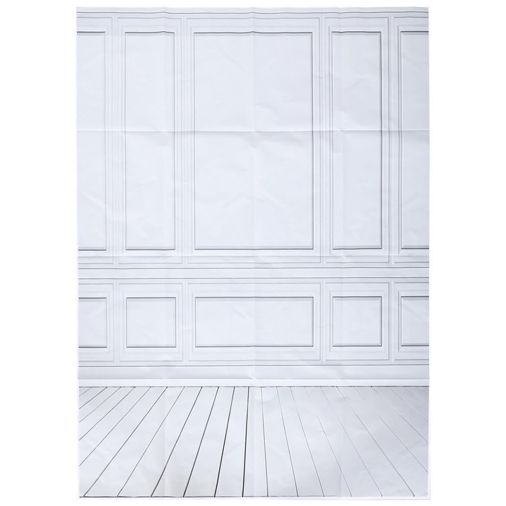 Toile de fond en vinyle pour photographie, mur de briques blanches, plancher en bois, mariage, 3x5 pieds