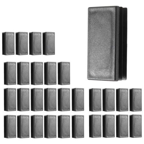 Rektangulära plastblindningsändrörslock, insatser 25x50mm, 30 st, svarta 1