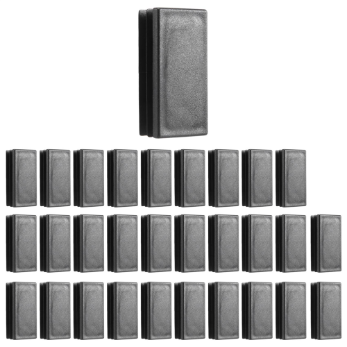 Rektangulära plastblindningsändrörslock, insatser 25x50mm, 30 st, svarta