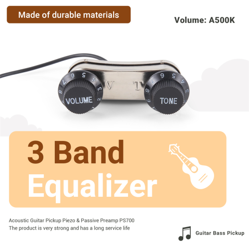 Akustisk gitarrpickup Piezo & Passiv Förförstärkare PS700 2