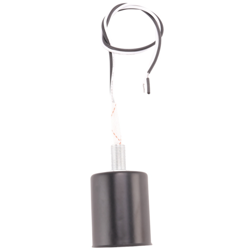 E27 Ceramic Base Socket Adapter metal Lamp Holder With Wire Black 1