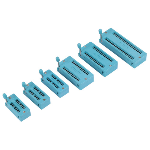 6PC Universal 14/16/18/24/28/40 pin IC Test Universal ZIF Socket 1