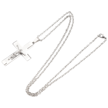 Sieraden Roestvrijstalen Jezus Kruis Bijbel Gebed Hanger met 70cm Ketting, Ketting voor Heren, Zilver