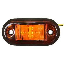 12V / 24V 2 LED-markeringslampa för bil, lastbil, släpvagn, E-märkt, bärnstensfärgad