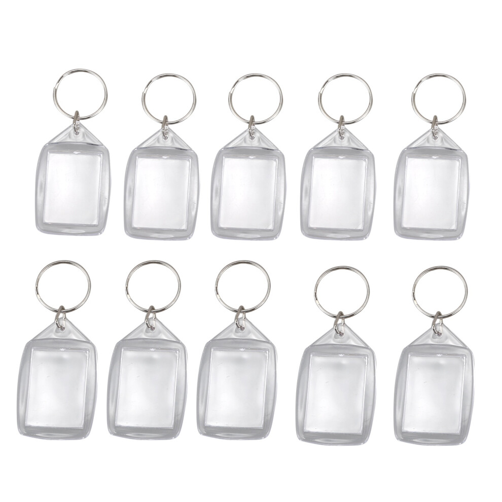 Lot de 10 porte-clés vierges en acrylique transparent avec photo de passeport