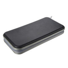 Estuche rígido para CD y DVD con 80 discos, color negro