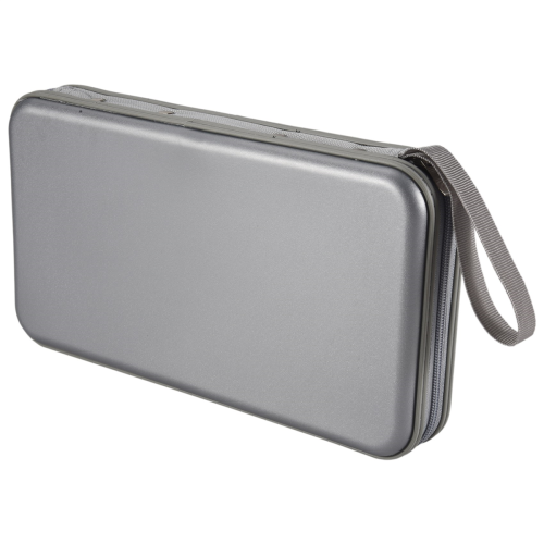 Estuche rígido para CD y DVD con 80 discos, color plateado