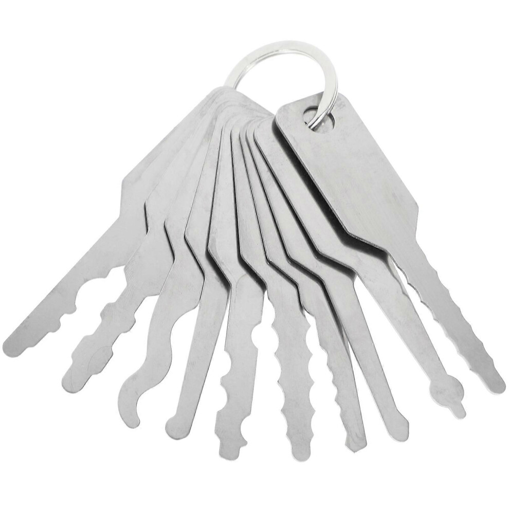 (As Show, One Size) 10Pcs Key Tool Key Blank Keys Professional Key Blanks Stainless Steel Structures Keys 4069016318727