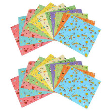 (As show, One size) 2 Packs/144 Kids Tool Bag Paper Folding Art Handmade Art Paper Origami Folding Paper