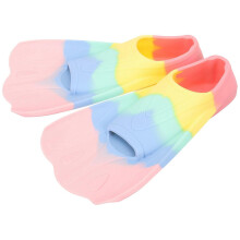 (As show, One size) 1 Pair of Comfortable Swim Flippers Flexible Silicone Swim Fins Portable Kids Swim Fins