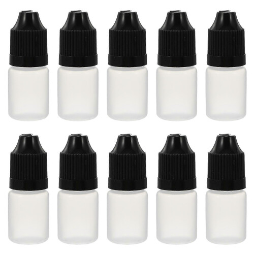 (As show, One size) 20pcs 5ml Eye Liquid Empty Dropper Bottles Plastic Squeezable Dropper Bottles