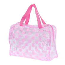 (pink) PVC Waterproof Swimming Bags Outdoor Sports Travel Bathing Storage Bag Women Transparent Beach Sea Pool Supplies