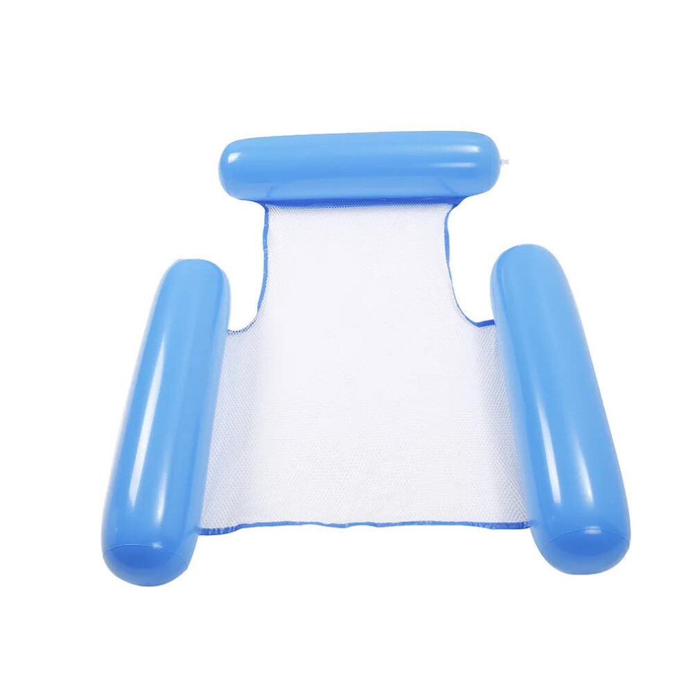 Playmc (Blue) Water Hammock Recliner Inflatable Floating Swimming Mattress Sea Swimming Ring Pool Party Toy Lounge Bed For Swimming Blue