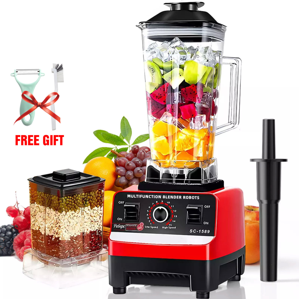 4500w Commercial Blender 2Jugs Food Processor Mixer Smoothie Juicer Ice Crusher