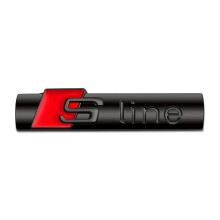 (Zwarte Sticker-Sline) 3D Metalen Auto S LINE Embleem Sticker Badge Decal Decoratie Voor Audi Sline