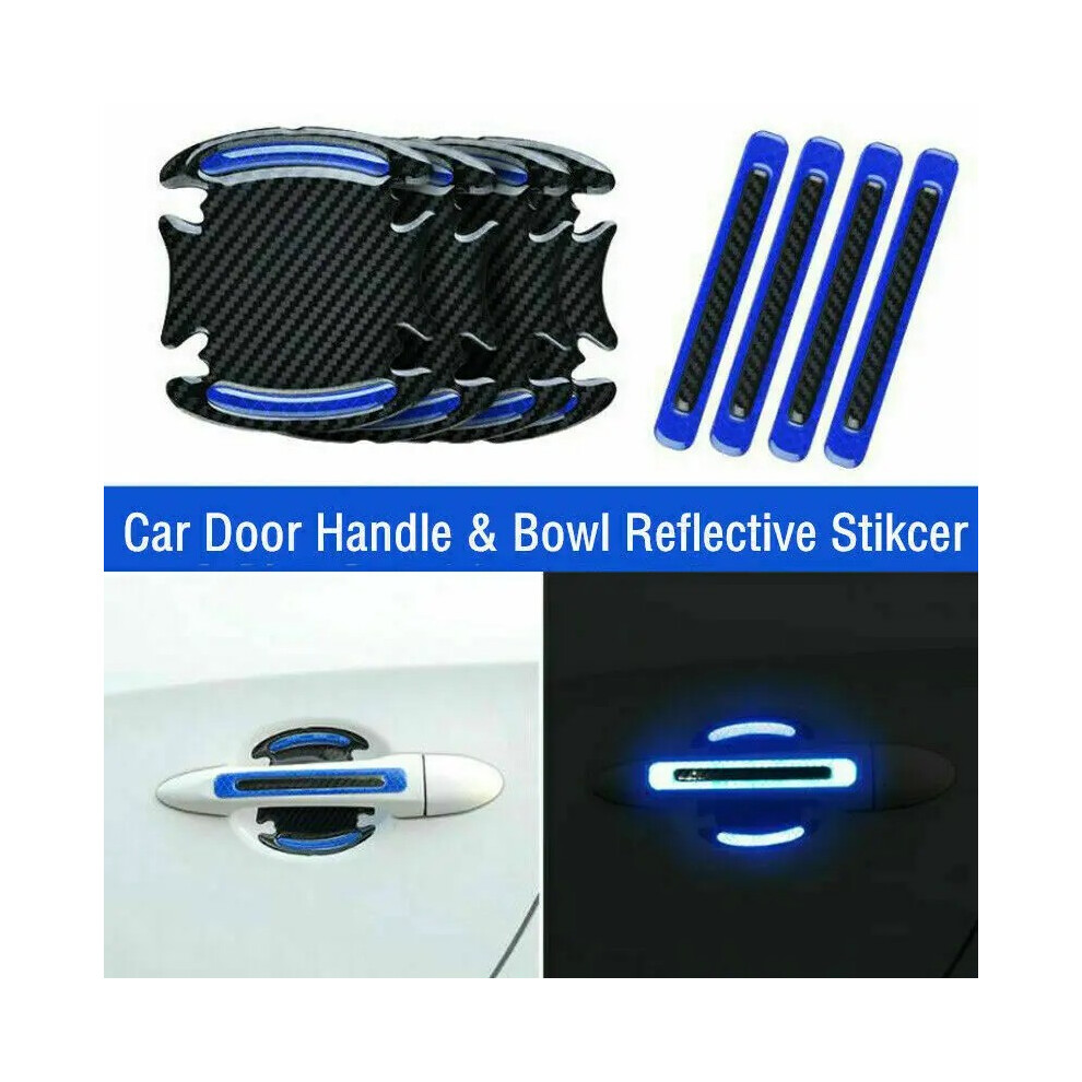 (Adesivo Blu) Adesivo Riflettente Per Maniglia Della Portiera Dell'auto Adesivo Protettivo Per Superficie