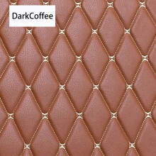 (Caffè scuro-45x160cm) Tessuto a quadri ricamato 45*160cm 0,7mm Tessuto in pelle sintetica PVC per divano