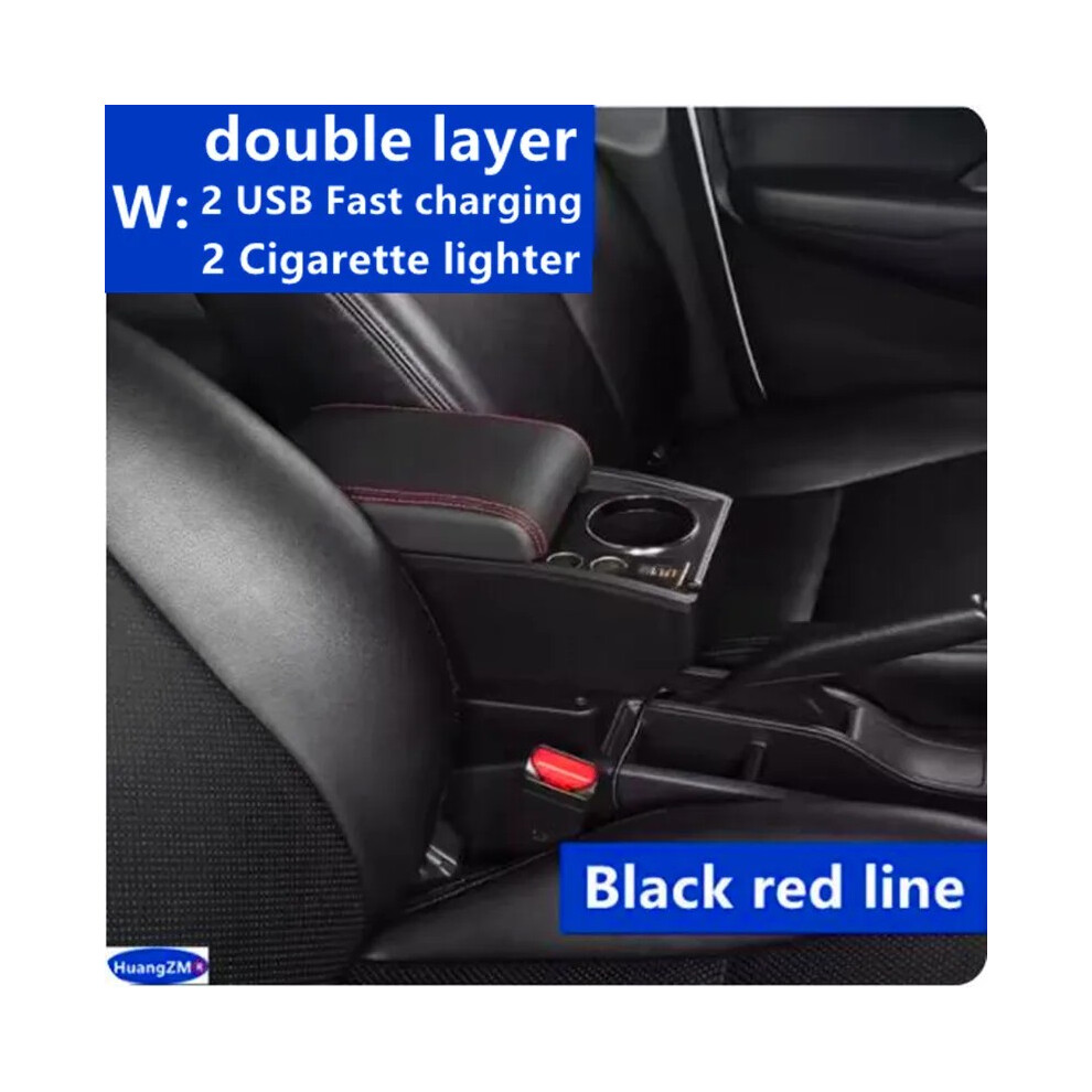 Accoudoir Central Universel Réglable Pour Voiture - Compatible Seat Ibiza, Leon, Toledo, Noir