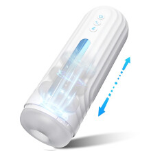 (FJB25-WH) Masturbateur masculin à rotation télescopique, vagin en silicone, prononciation réelle, masturbation