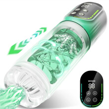 (vert) Masturbateur masculin automatique Pompe à pénis 4 en 1 Poussée Suceuse Masturbation Tasse Langue