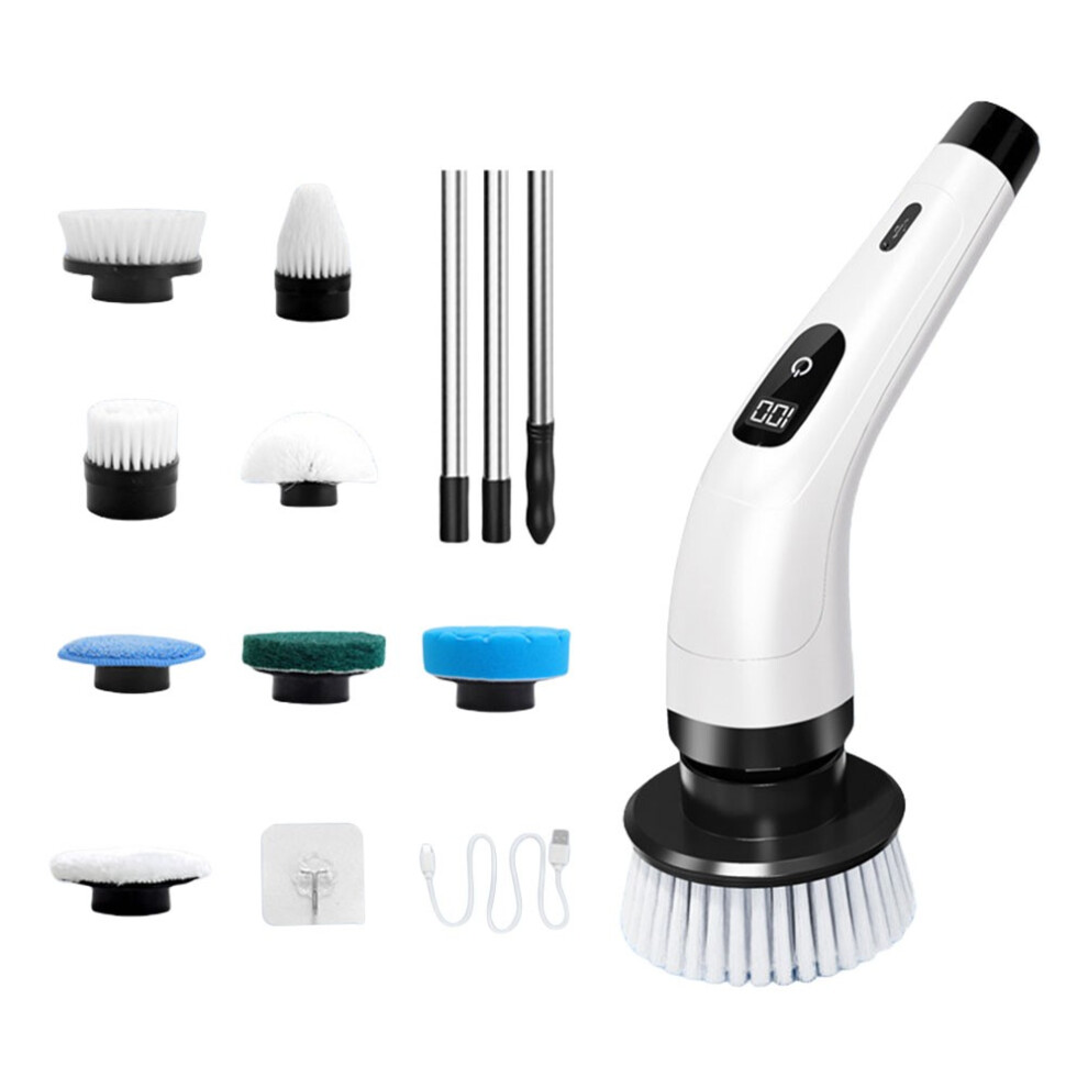 Brosse de nettoyage électrique 9 en 1, brosse rotative étanche avec têtes de brosse remplaçables, brosse