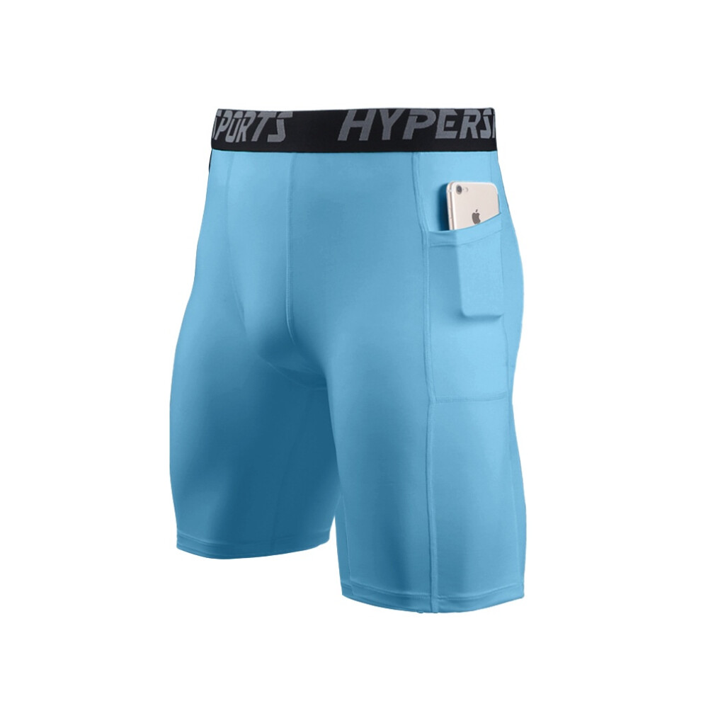 (Sky Blue, 2XL) Mens Stylish Shorts Running Trousers Sports Leggings Quickdrying Pants Fitness-image-OPC-PGZ8FKW-NEW