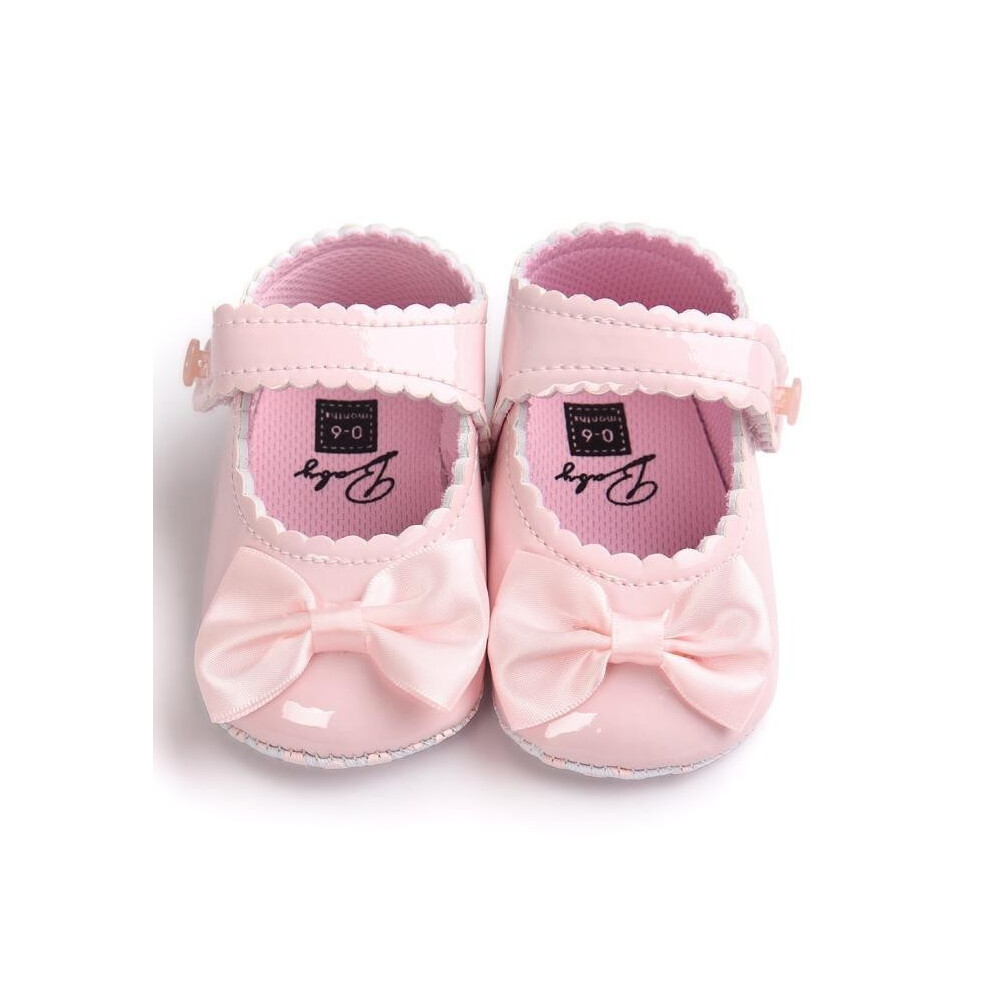 (Pink, 11cm/Fit For 0~6 Month) Hot Toddler Girl Crib Shoes Baby Bowknot Soft Sneakers Prewalker Sole