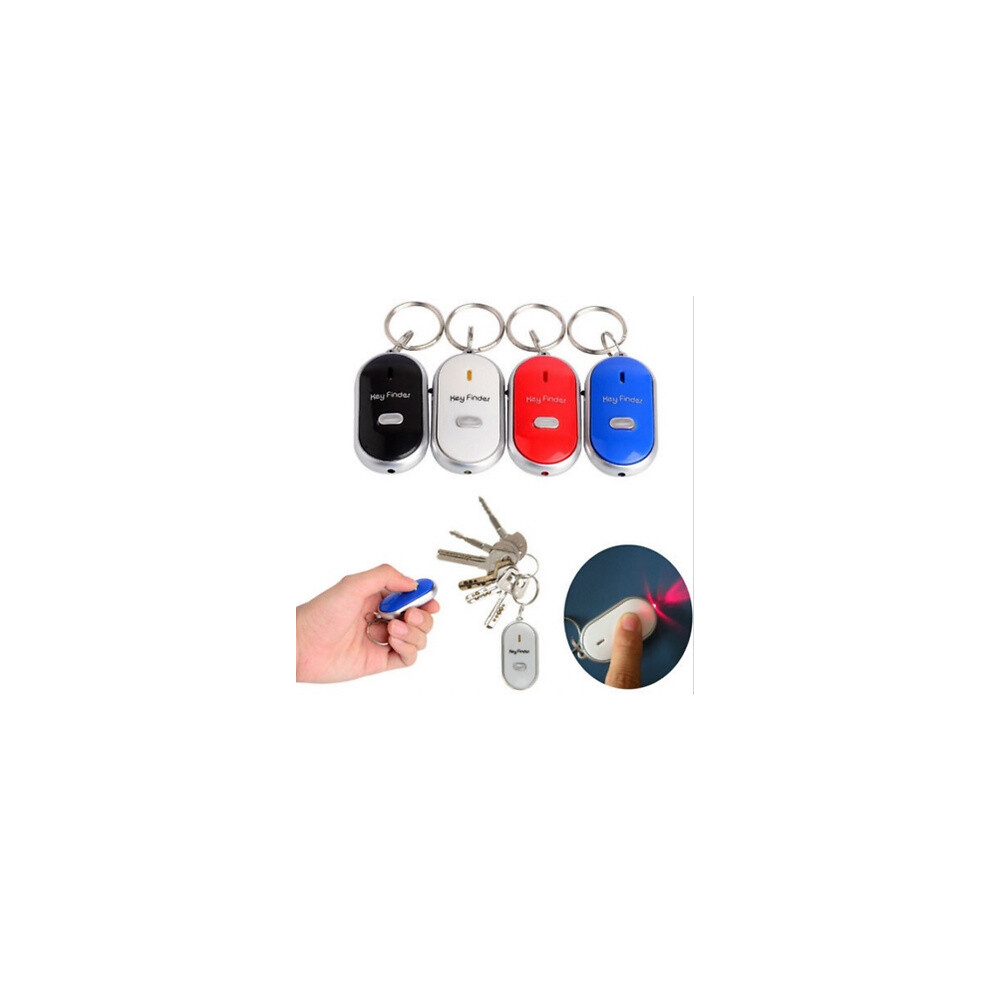 (, One Size) 4 Colors Led Key Finder Locator Keychain Find Lost Keys Control Whistle Sound Black