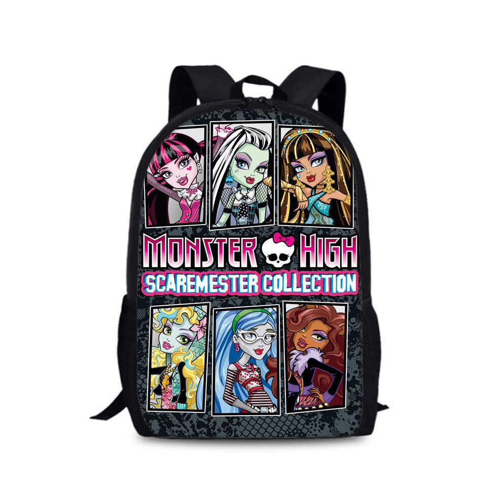(Style 3) High Unisex Monster 15in Backpack Ergonomic Support Oxford Fabric Schoolbag