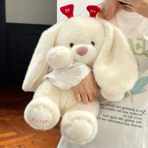 (White Rabbit, 45cm) Cute Short Soft Velvet Rabbit Plush Toy With Pp ...