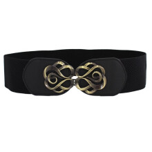 (StyleMMMMMM) Classy Waist Elastic Band For Women In Timeless Black Color Perfect For Creating Stylish Outfits With Dresses Coats And Offered
