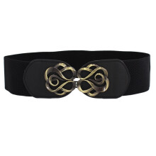 (StyleNNNNNN) Classy Waist Elastic Band For Women In Timeless Black Color Perfect For Creating Stylish Outfits With Dresses Coats And Offered