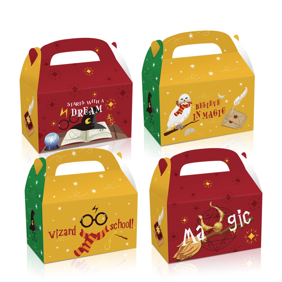 (12pcs candy boxs) Magic Harri Potter Birthday Party Favors Gifts Stickers Slap Bracelets Stamps Kids Goodie Bag Fillers Party Supplies Decoration-image-OPC-PGZ8ZNX-NEW