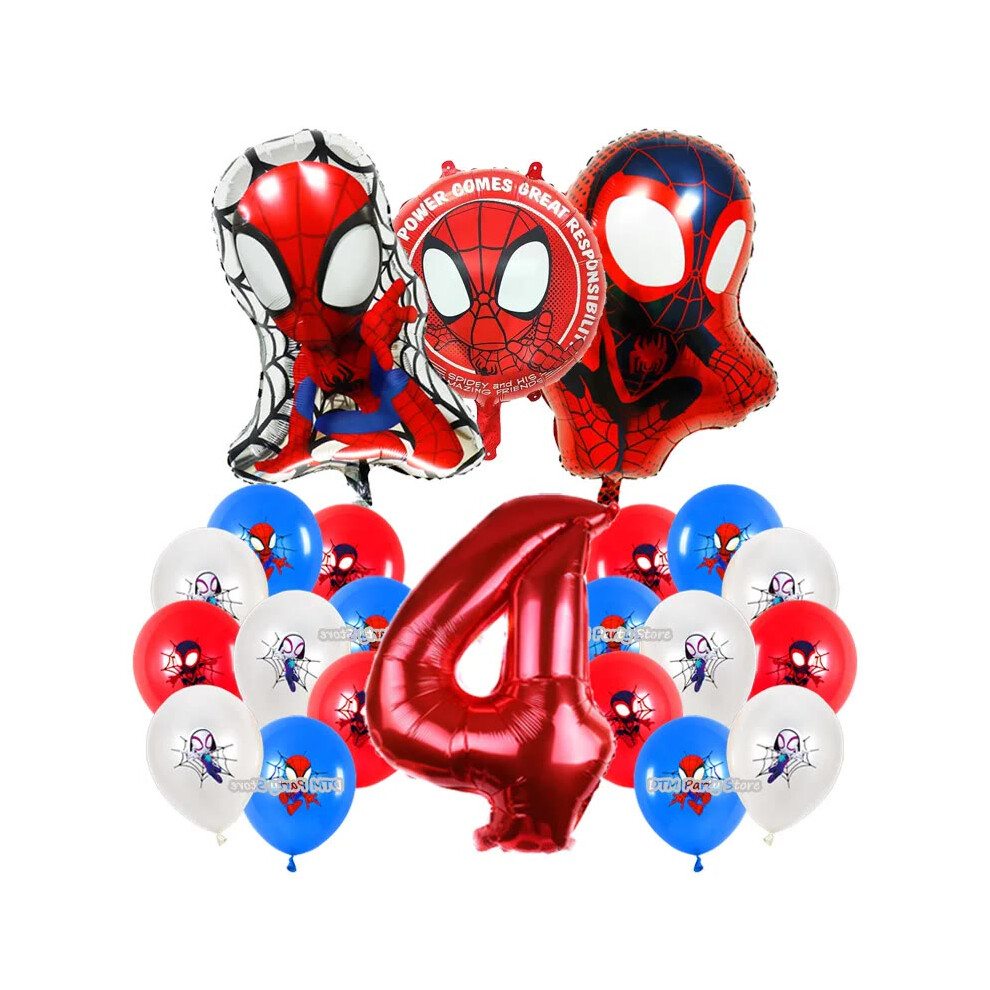 (Balloon Set 4-22pcs, Other) Spidey And His Amazing Friends Birthday Party Decorations New SpiderMan Theme Event Supplies For Kids Gift Aluminum Foil-image-OPC-PGZ9GC5-NEW