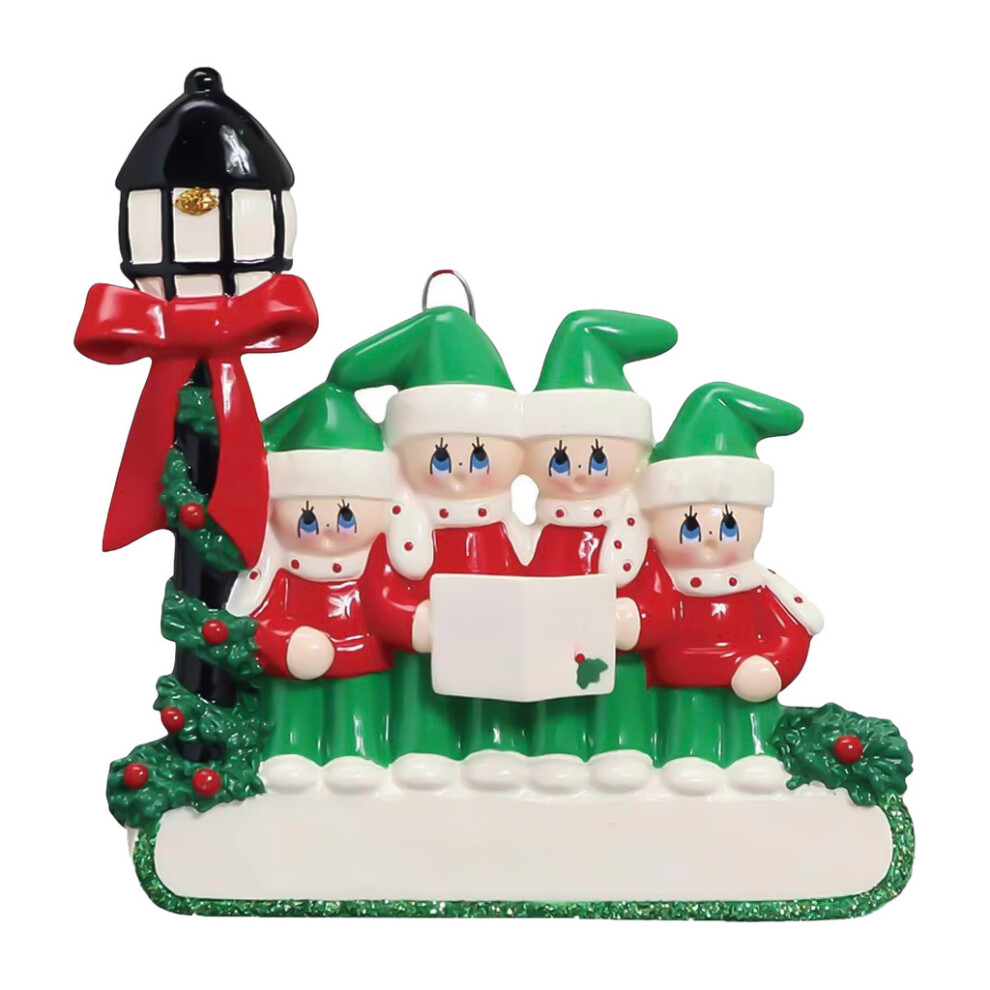 (4 Snowmen)Ornement suspendu de Noël bonhomme de neige invitant sous lampadaire pour célébrations confortables