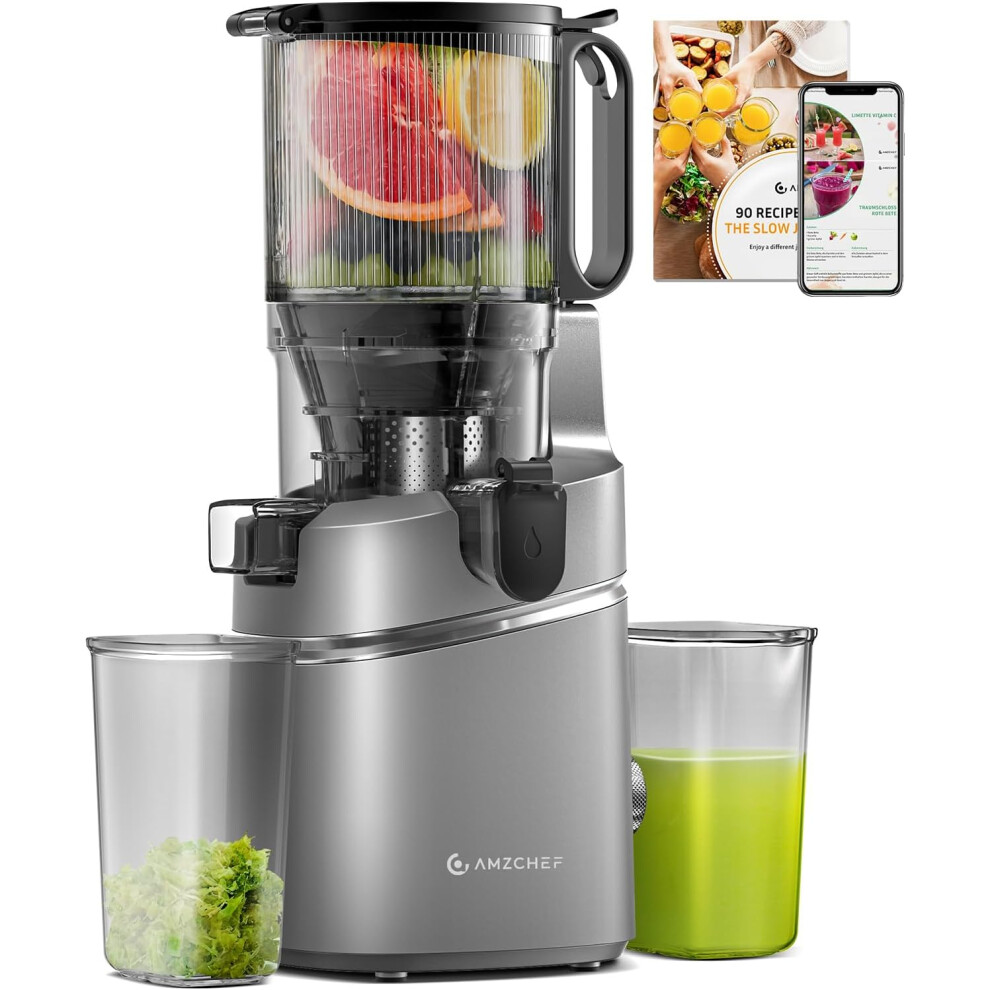 Automatic Cold Press Juicer Machines 250W Free Your Hands -135MM Opening and 1.8L Capacity Slow Juicers for Whole Fruit and Vegetable