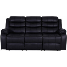 (3 Seater, Black) Roman Leather Recliner 3 Seater & 2 Seater sofa