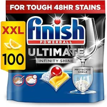 Finish Ultimate Infinity Shine Dishwasher Tablets Bulk | Scent : Lemon | Size: 100 Dishwasher Tabs |Ultimate Clean and